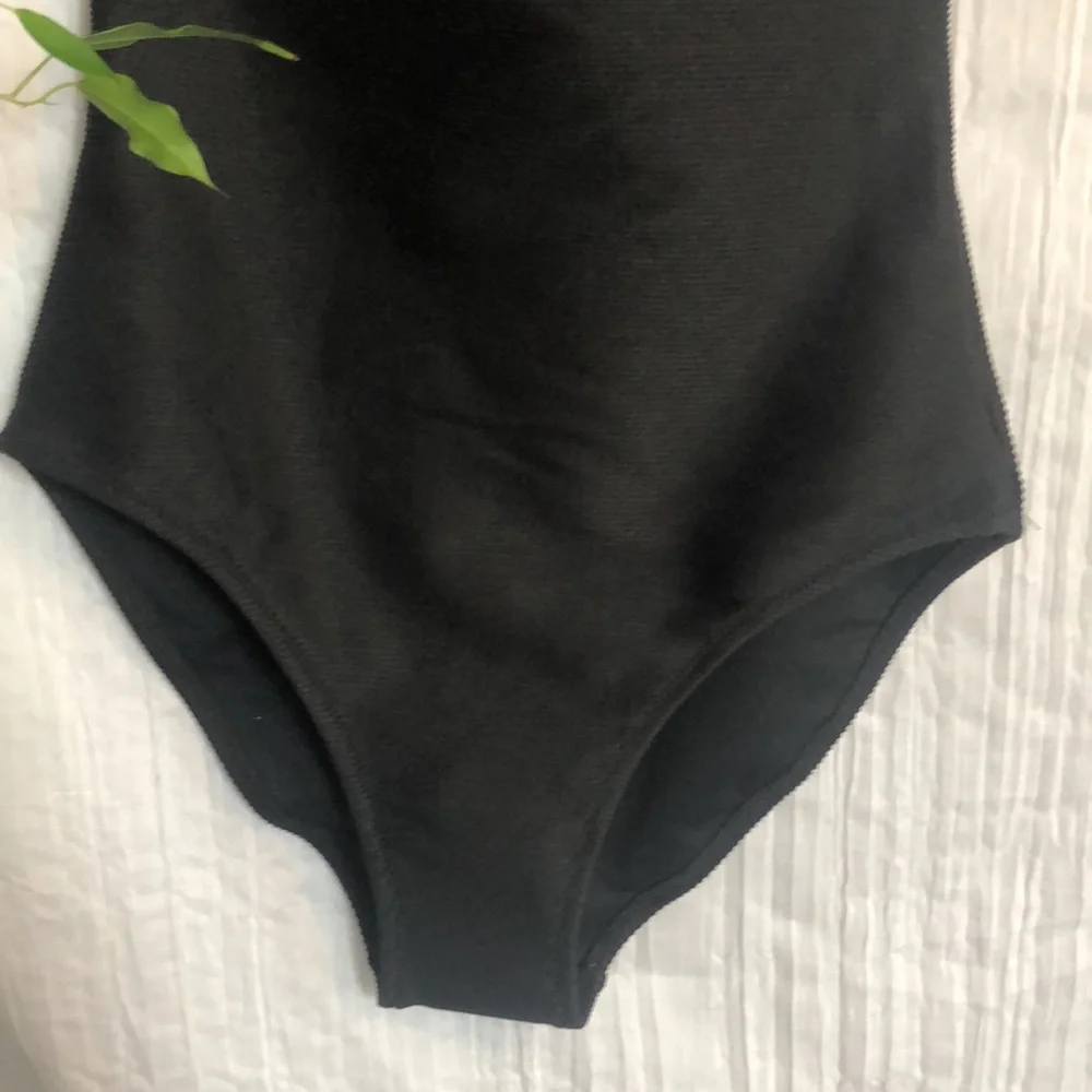 OLD NAVY size XS 1 piece black ribbed one shoulder with tie asymmetrical NWT